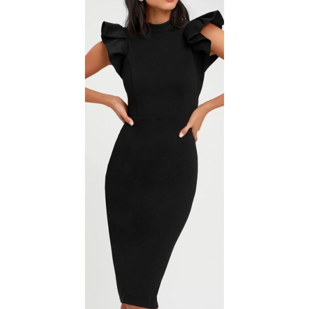 Lulu's Black Asymmetrical Cut-Out Mini Dress